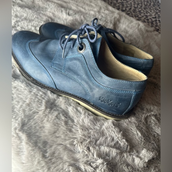 Kicker’s Light Blue Leather Stitching Men’s Lace Up Oxford Shoes Size 10 *Flaw* - Picture 11 of 15